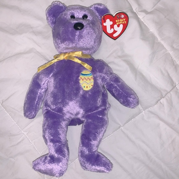 Ty Other - •10 FOR $10 BEANIE BABIES• Eggs lll The Purple Bear 2002 Collectible